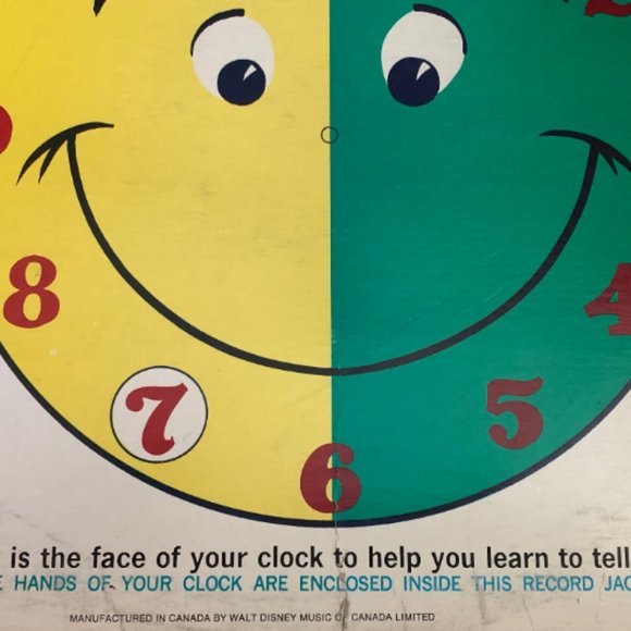 60's "Learning to Tell Time is Fun" Record - Walt Disney Album -Children's Album - Picture 6 of 8
